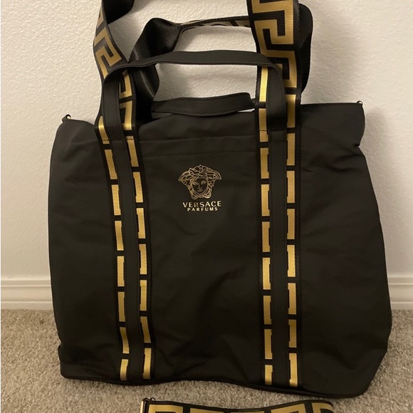 Versace Bags 0 Authentic Versace Black Gold Tote Bag With Dust